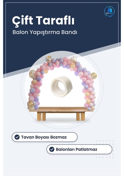 Çift Taraflı Silikon Balon Yapıştırma Bandı Damla Model Tavan Apa
