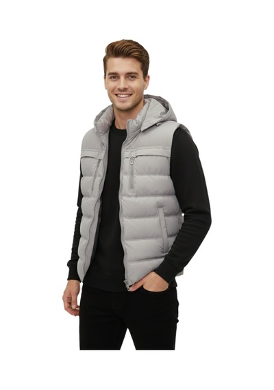 Dynamo Erkek Kapüşonlu Spor Yelek 4021 Bgl-st04900 Taş
