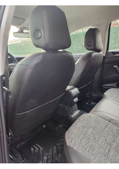 Volkswagen Taigo Uyumlu Araca Özel Deri Oto Koltuk Kılıfı 1585566 Siyah-Gri
