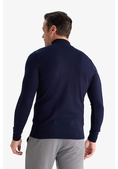 Defacto Slim Fit Dar Kesim Balıkçı Yaka Basic Düz Triko Kazak R1127AZ2WNNV207 Lacivert