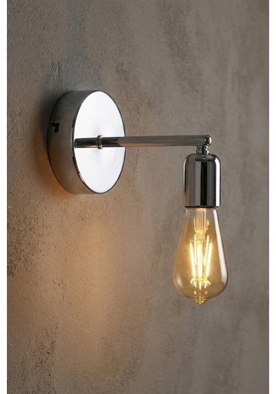 Prestex Tekli Aplik - Yatak Odası, Banyo Uyumlu Duvar Aplik Krom