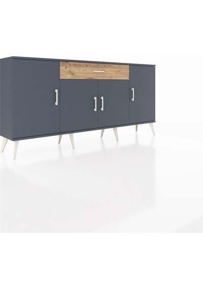 Arges Konsol 3 Raflı Tek Çekmeceli 4 Kapaklı 176x30x83 Antrasit-antrasit/çam Antrasit/çam Arges Konsol 3 Raflı Tek Çekmeceli 4 Kapaklı 176x30x83 Antrasit-antrasit/çam Antrasit/çam