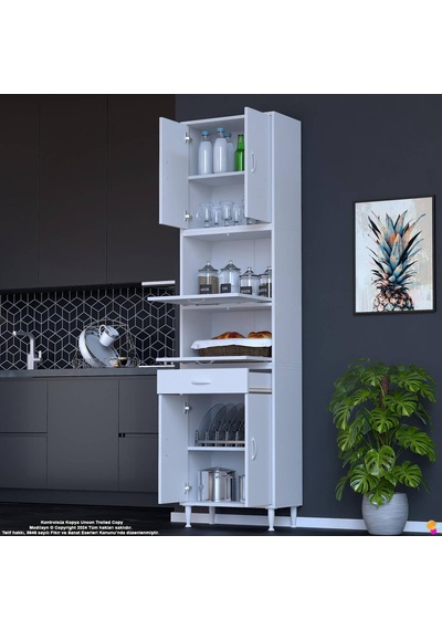 Modilayn Ece Kapaklı Çekmeceli Çok Amaçlı Kiler Dolabı - Mutfak Ve Kahve Köşesi 65 Cm Beyaz Modilayn Ece Kapaklı Çekmeceli Çok Amaçlı Kiler Dolabı - Mutfak Ve Kahve Köşesi 65 Cm Beyaz