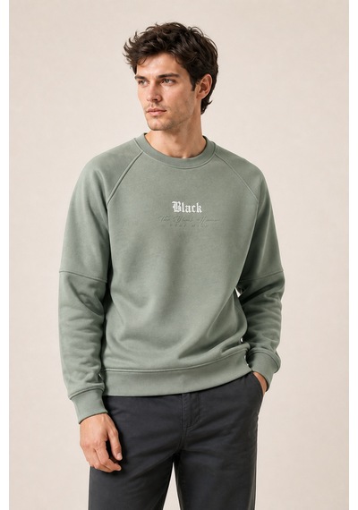 Redline Black Yeni Sezon Erkek Kışlık Regular Fit Sweatshirt Pamuklu Mint