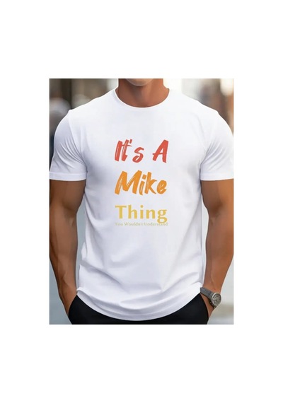 Butik İstanbul Erkek It Is A Mike Thing Baskılı Erkek T-shirt Beyaz