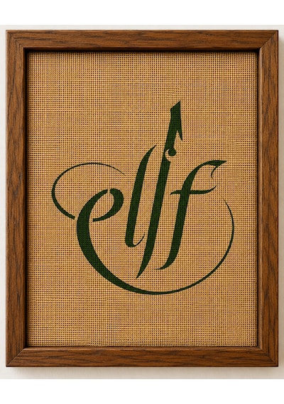 Dekorske Bohem Jüt Kumaş Duvar Tablosu - El Yapımı Yeşil Elif Harfi Hat Sanatlı Modern Hasır Poster