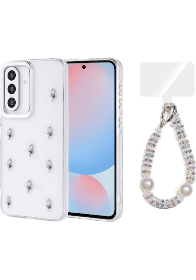 Teleplus Samsung Galaxy A56 Kılıf Polen Desenli El Bilekli Kılıf Yeşil