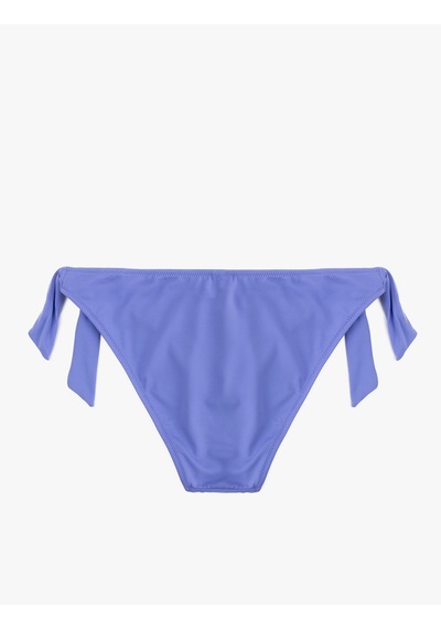 Koton Mat Kumaş Fiyonklu Bağlamalı Bikini Altı Mor 6sak00023mm