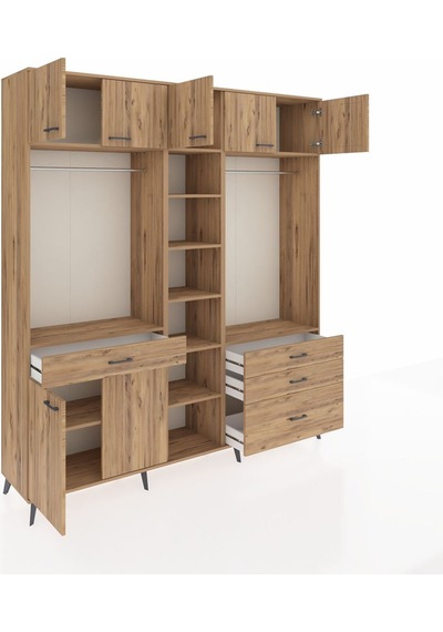 Hyperion Dolap 11 Raflı 4 Çekmeceli 2 Askılı 220x44x243 Çam-çam/çam Atlas Çam/atlas Çam Hyperion Dolap 11 Raflı 4 Çekmeceli 2 Askılı 220x44x243 Çam-çam/çam Atlas Çam/atlas Çam