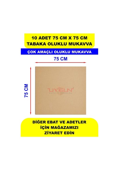 10 Adet 75cm X 75cm Baskısız Tabaka Oluklu Mukavva, Çocuk Etkinlik Kartonu, Maket Kartonu, Kargo Kartonu