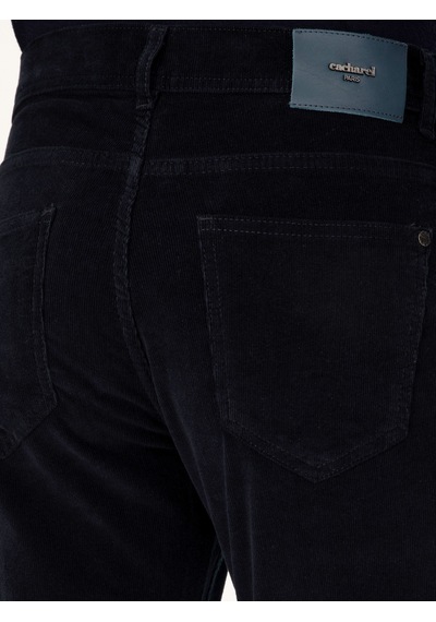Cacharel Lacivert Straight Fit Pamuk Karışımlı Kadife Kanvas Pantolon