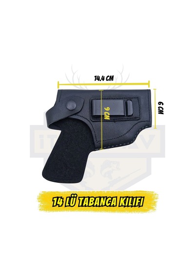 İtimatav Browning 14'lü Ve Yerli Modeller İçin Hakiki Deri Bel Kılıfı Haki