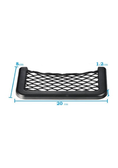 Plastik Kenarlı Yapıştırmalı Araç Içi Pratik Fileli Ceplik 20*8 Cm (01) (Sts Oto Aksesuar)