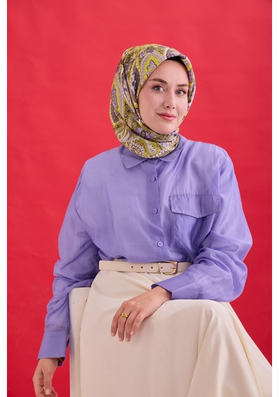 Silk Home Twill İpek Eşarp 11476-24 Asit, Butter Yellow, Lila, Mor, Beyaz, Haki