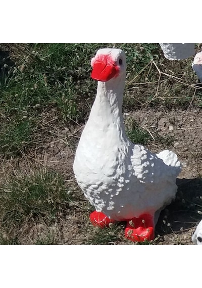 M3 M3Decorium Ördek Kaz Iç Dış Mekan 40Cm Oda Masa Çim Bahçe Heykeli Beyaz - Venge