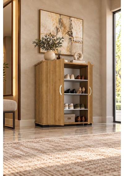 Moda 3 Raflı Ayakkabılık 70 X 76,6 X 32 Cm - Meşe