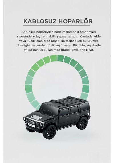 Özel Üretim Bluetooth Hoparlör Araba Tasarımlı D48 Siyah Mini Tasarım Genç Odası