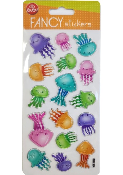 Bu-bu Damla Stickers Funcy Ahtapot 9x20 Bubu-pus-7302 Çok Renkli