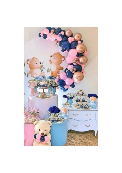 Özel Gün Konsept Balon Krom Gold Pastel Lacivert Pembe Beyaz