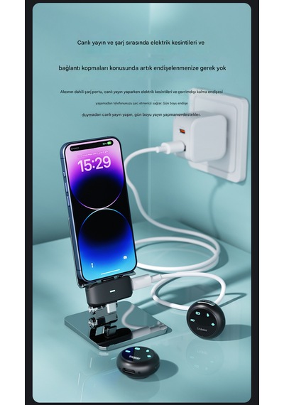 Kablosuz Profesyonel İkili Yayın Yaka Mikrofonu Şarj Kutulu, Mıknatıslı, Type-c & Lightning Çıkışlı, Uzun Pil Ömürlü