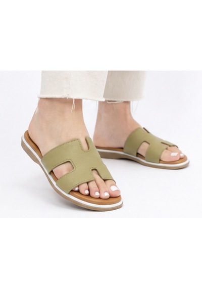 N Napa Shoe Np.1202.avakado Deri Terlik Yeşil