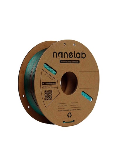 Nanelab Üç Renk Silk Pla Filament - Yeşil-mor-bakır - 1.75mm - 1kg
