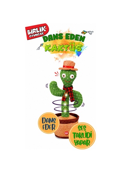 Dans Eden Kaktüs Ses Taklitli Işıklı Müzikli Peluş Oyuncak +3 Yaş