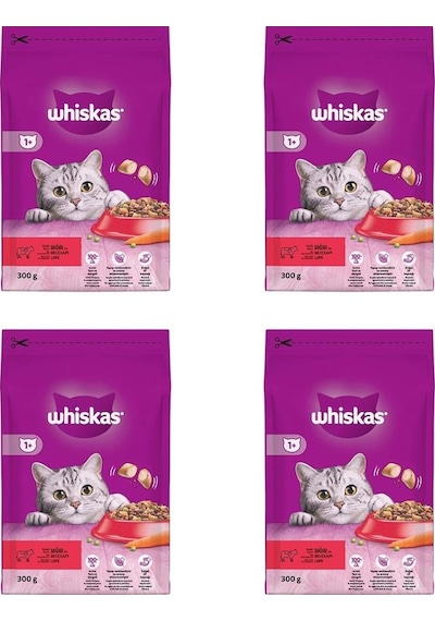 Whiskas Biftekli Havuçlu Kuru Kedi Maması 300 Gr 4 Adet