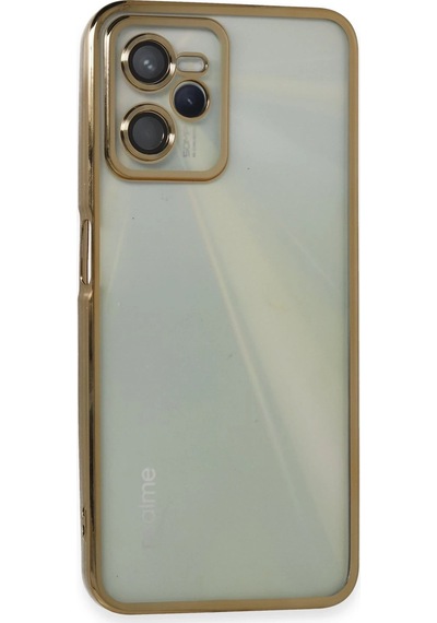 Newface - 253 - Realme C35 Kılıf Razer Lensli Silikon - Novapazr - - Gold