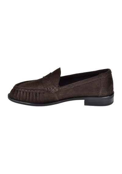 Pullman Hakiki Deri Loafer Kadın Ayakkabı Plm-2634 Kahve Süet