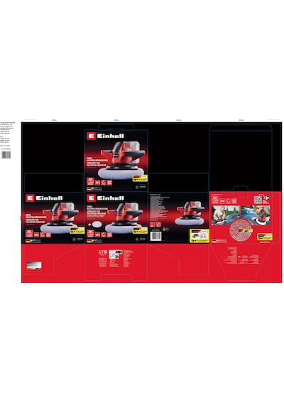 Einhell CE-CB 18/254 Li, Akülü Polisaj Makinesi Seti ( 4,0 Ah Akü ve Şarj Cihazı , Polisaj Ped Seti Dahildir )