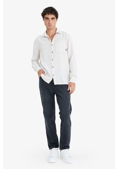 DeFacto %100 Pamuk Regular Fit Basic Düz Uzun Kollu Gömlek D7079AX25SPGR492