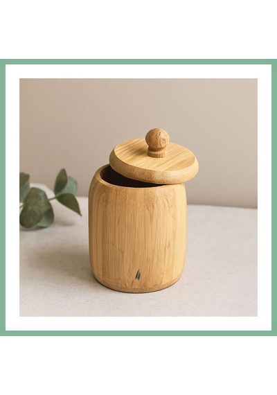 Bşk Virgo Kapaklı Ahşap Bambu Şekerlik 7.5 X 8.5 Cm Bsk2026 Çok Renkli