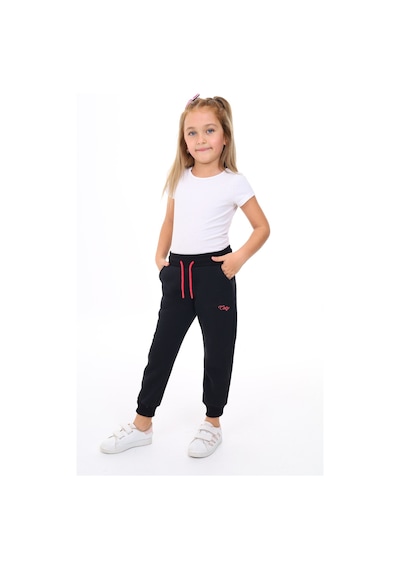 Kız Çocuk Nakış Baskılı Beli Paçası Lastikli Cepli Basic Jogger Eşofman Altı 3 İplik Şardonlu Siyah Kız Çocuk Nakış Baskılı Beli Paçası Lastikli Cepli Basic Jogger Eşofman Altı 3 İplik Şardonlu Siyah