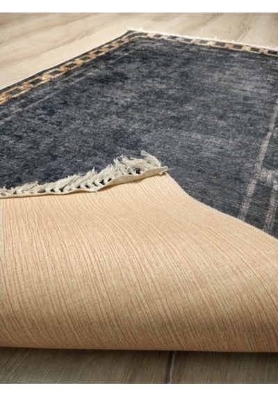Yamalı Home Style Deri Taban Siyah Gold Sl6802 80X150 Siyah