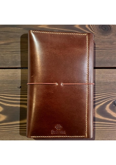 Guizzmo A5 Deri Defter Kılıfı, Kahverengi, El Yapımı, 3 Lastikli, 6 Deftere Kadar Kullanım, Kişiselleştirilebili 0.75 LT - 2.5 LT - 12 KG