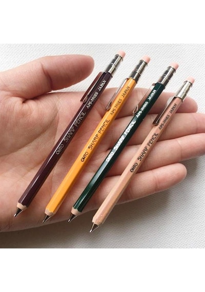 Ohto Wood Sharp Mini Mekanik Kurşun Kalem 0.5mm Sarı Aps-350es