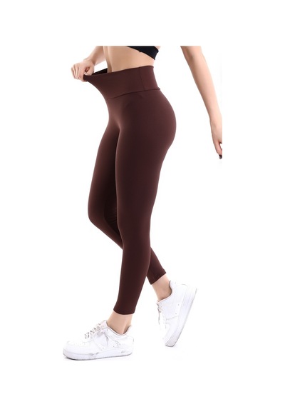 Winmoda34 Şardonlu Fitilli Kadın Termal Tayt Kahve