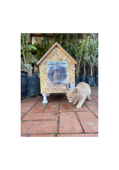 Kedi Evi Kedi Yuvası Kedi Barınağı Su Ve Isı Yalıtımı İç Ve Dış Mekan İçin 33x38x40-video Anlatımlı