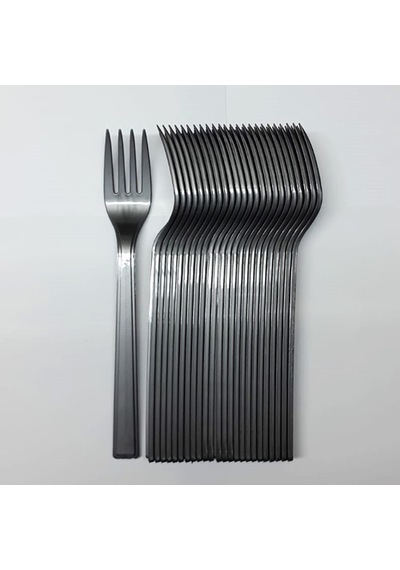 3 Paket 25'li Plastik Çatal Silver - Parti Çatalı