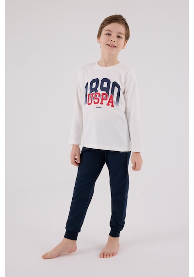 U.S. Polo Assn. U.s. Polo Assn Erkek Çocuk Beyaz Pijama Takımı Us2203-c-v1