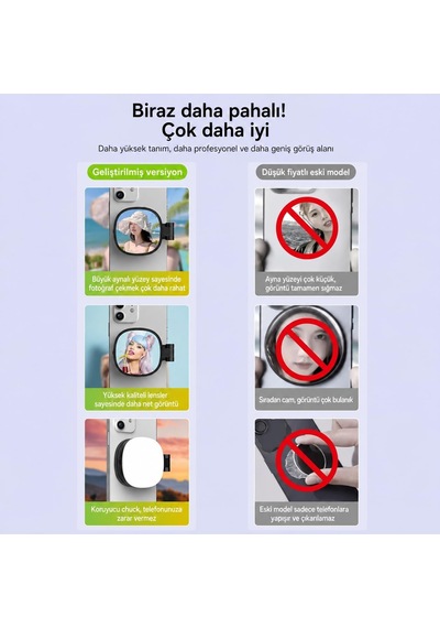 Manyetik Led Dolgu Işığı, Aynalı 3 Modlu Şarjlı Selfie Işığı N01