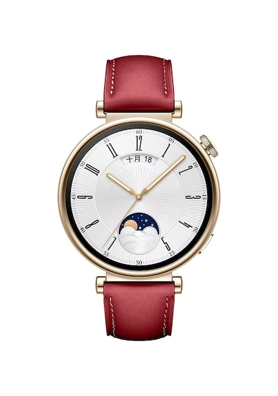 Huawei Watch Gt4 41mm İle Uyumlu Gümüş Metal Tokalı Deri Zarif Şık Kordon