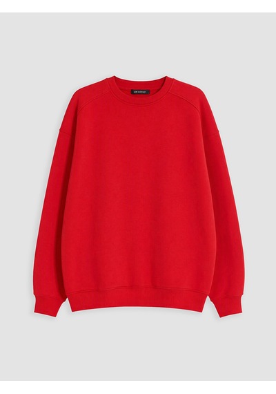 Lcw Everyday Kırmızı Oversize Kadın Kalın Sweatshirt
