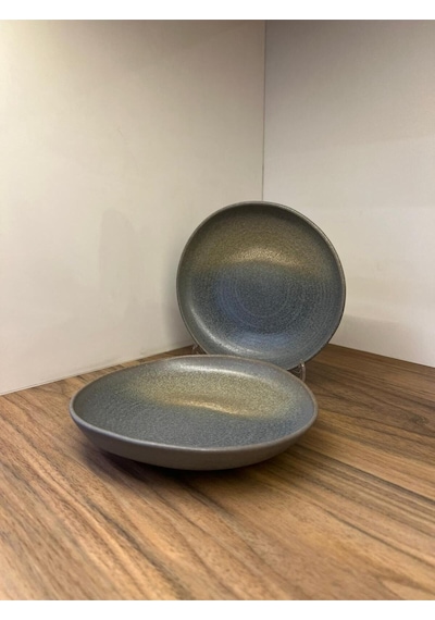 2'li Hornfels Ripple Çukur Tabak 19 Cm 400 Cc Risotto / Salata / Gourmet / Şef Sunum / Sulu Yemek Çok Renkli