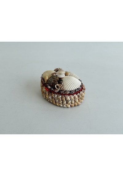 Deniz Kabuğu Kaplamalı Kutu 8x6x4cm - Mücevher Takı Kutusu