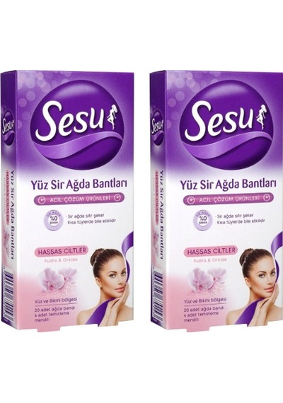 Sesu Hassas Ciltler için Yüz Bölgesi Ağda Bantları 20'li	2 Paket