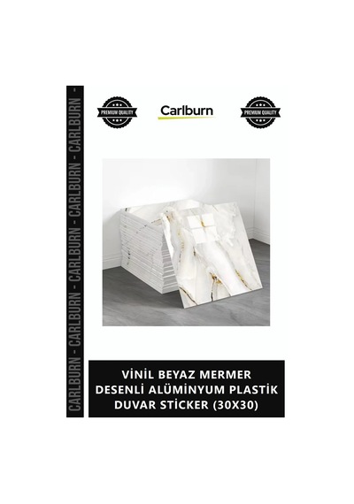 Özel Üretim 3d Panel Yapışkanlı Vinil Beyaz Mermer Desenli Alüminyum Plastik Duvar Sticker 30x30