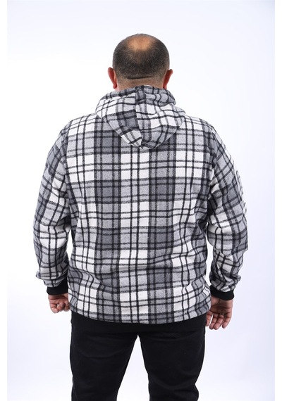 Moc Grande Mocgrande Kangaroo Pocket Oduncu Sweat-gömlek Stripe 22209 Grı Gri