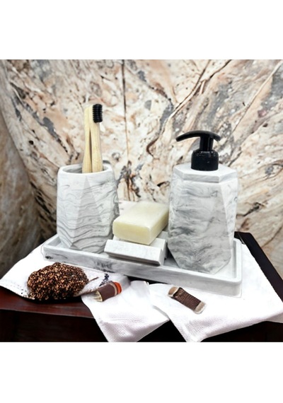 Beton Banyo Seti,dis Fircalik Takım Gri